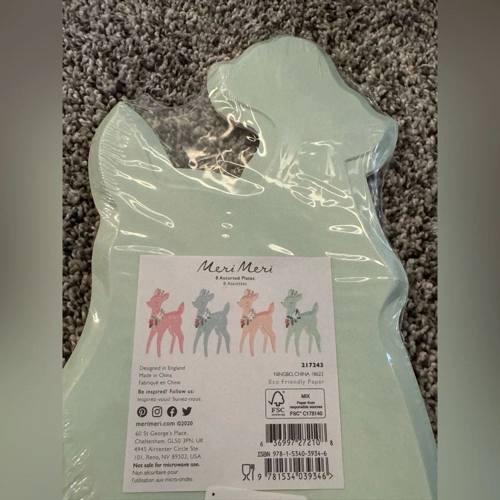 Meri Meri Pastel Deer Napkins & Plates - Small Set